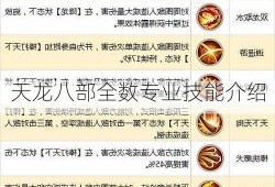 天龙八部全数专业技能介绍