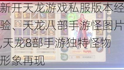 新开天龙游戏私服版本经验、天龙八部手游怪图片,天龙8部手游独特怪物形象再现  第1张