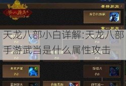 天龙八部小白详解:天龙八部手游武当是什么属性攻击